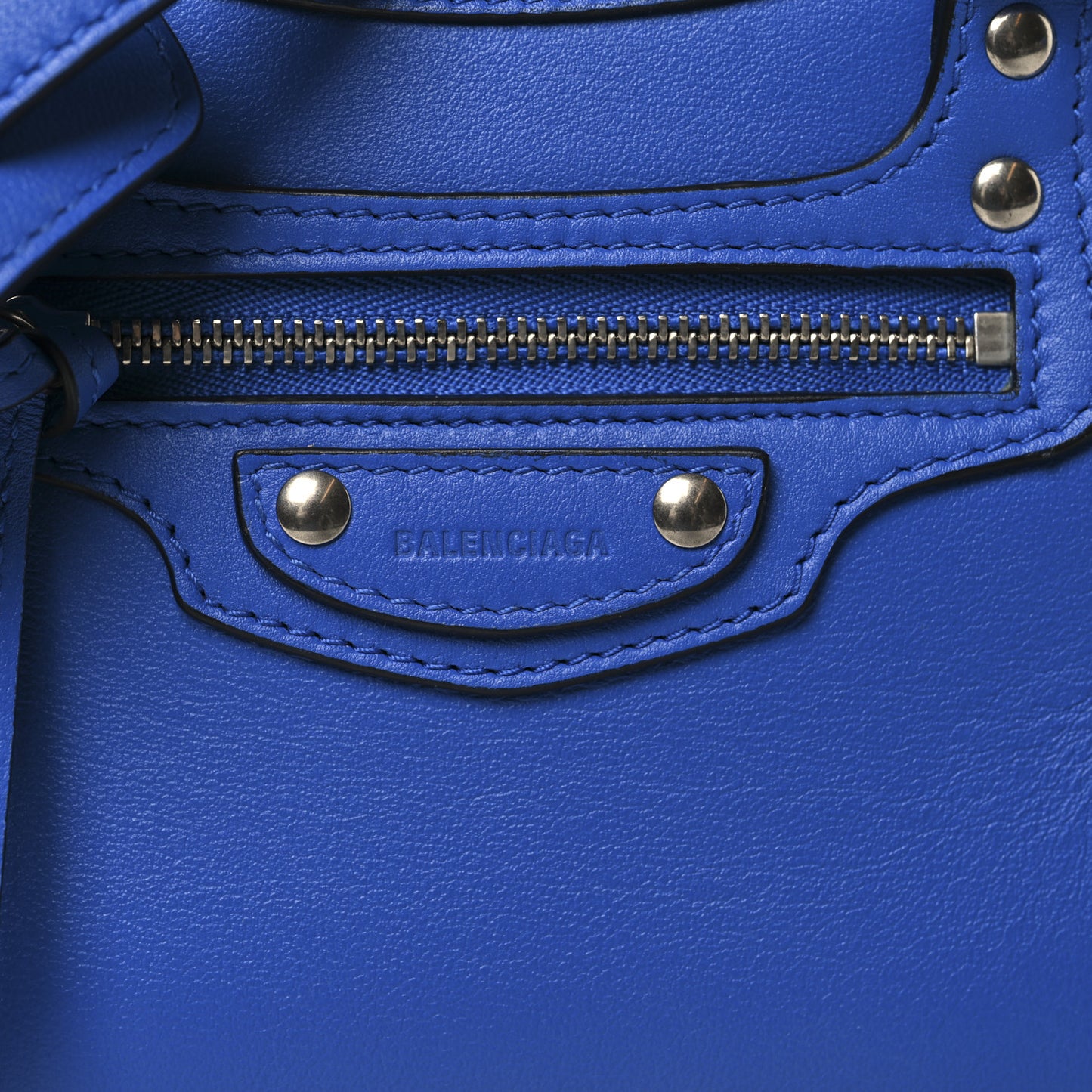 Smooth Calfskin Neo Classic Silver Hardware Mini City Bleu