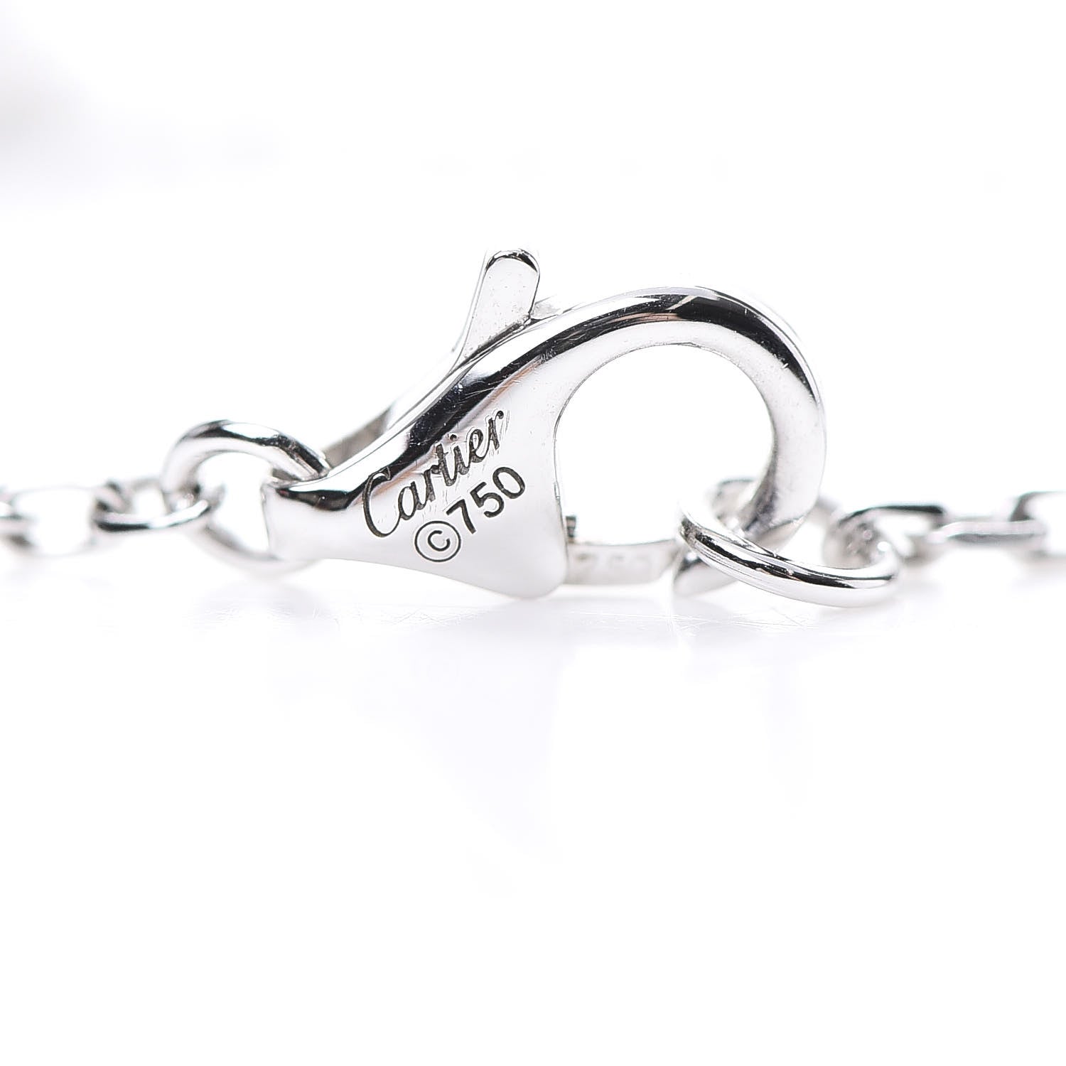 Cartier 18K White Gold Diamond Interlocking LOVE Paved Necklace 4 of 6