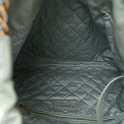 Chanel Shiny Calfskin Quilted Chanel 22 Light Blue 6 of 11
