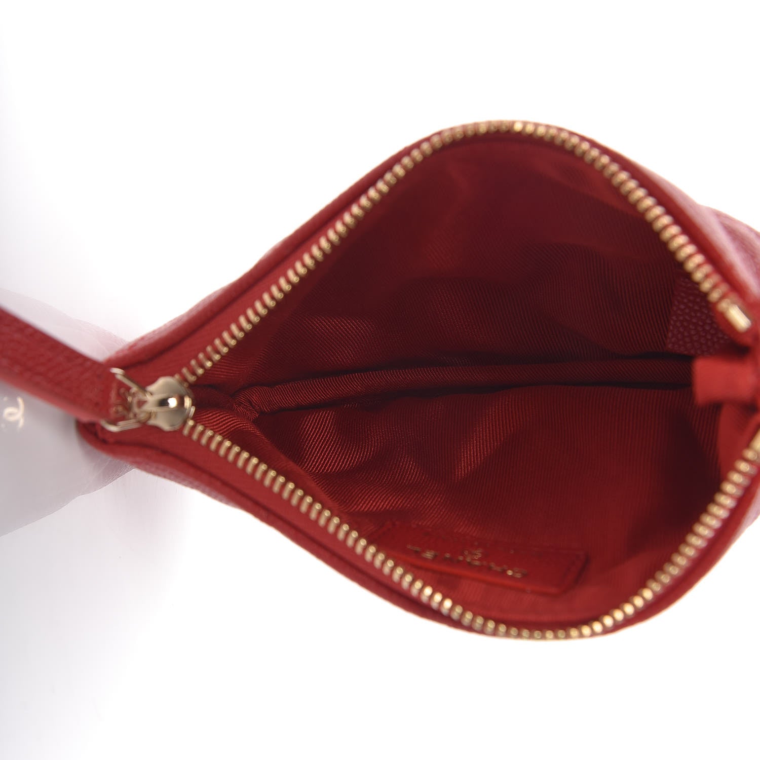 Chanel Caviar Quilted Small Cosmetic Case Red 7 of 9