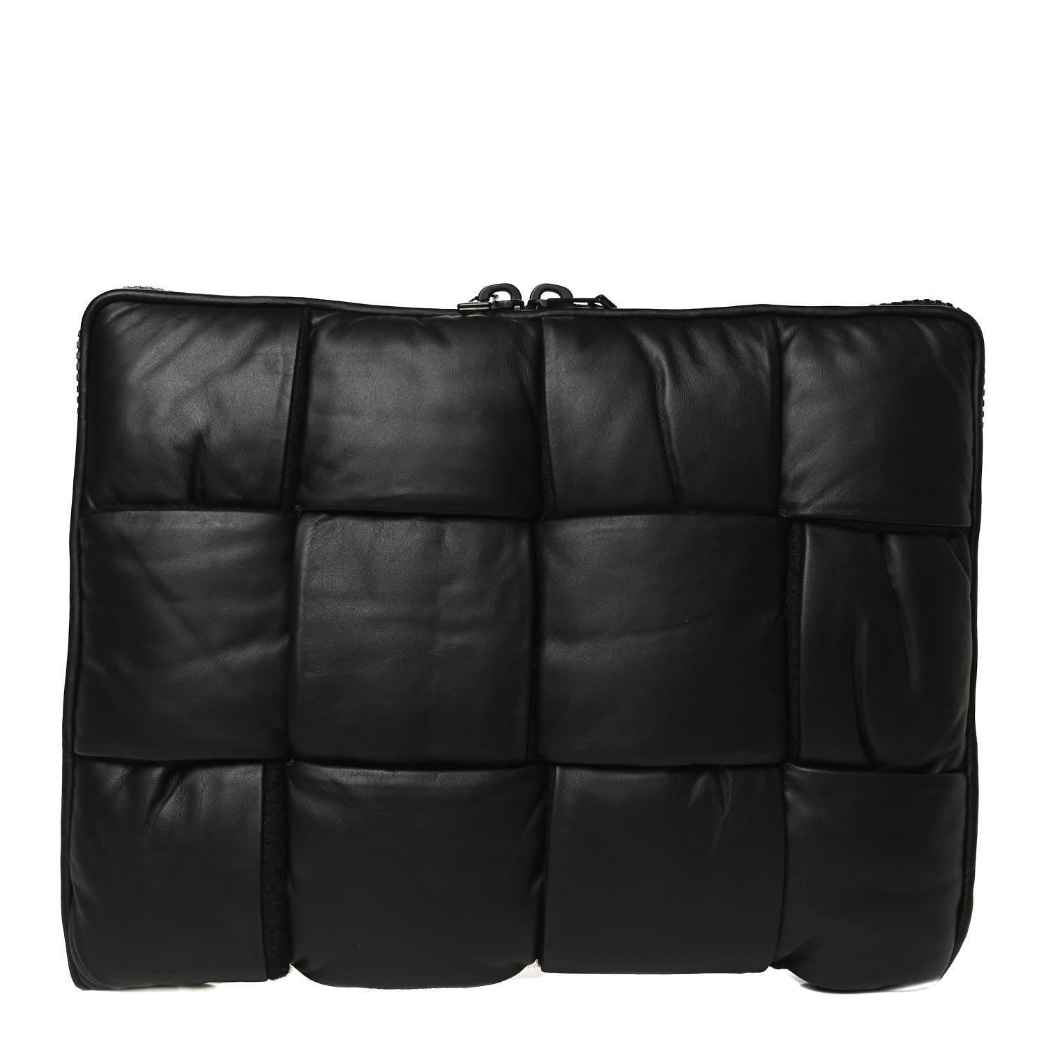 Bottega Veneta Calfskin Maxi Intrecciato Puffy Laptop Pouch Black 1 of 10
