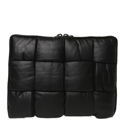 Bottega Veneta Calfskin Maxi Intrecciato Puffy Laptop Pouch Black 1 of 10