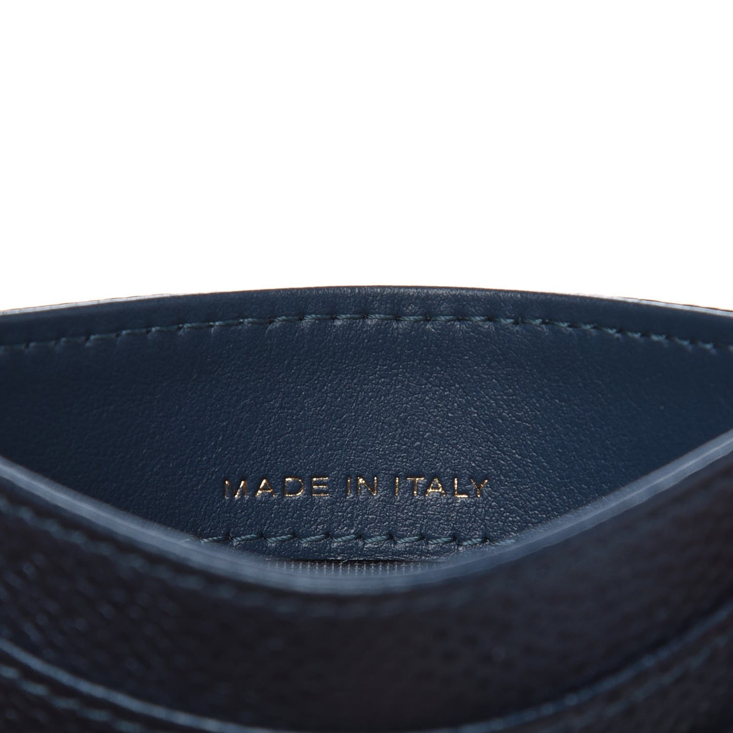 Caviar Quilted Card Holder Navy Blue