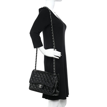 Chanel Patent Quilted Jumbo Double Flap Black 2 of 11