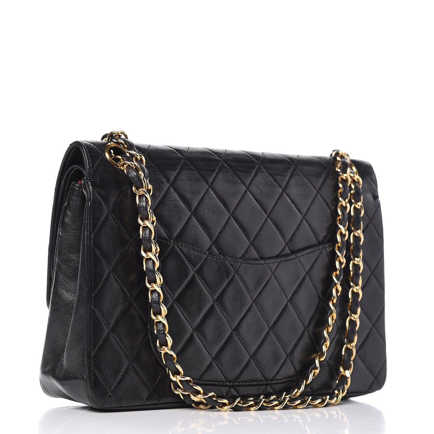Lambskin Quilted Medium Double Flap Black