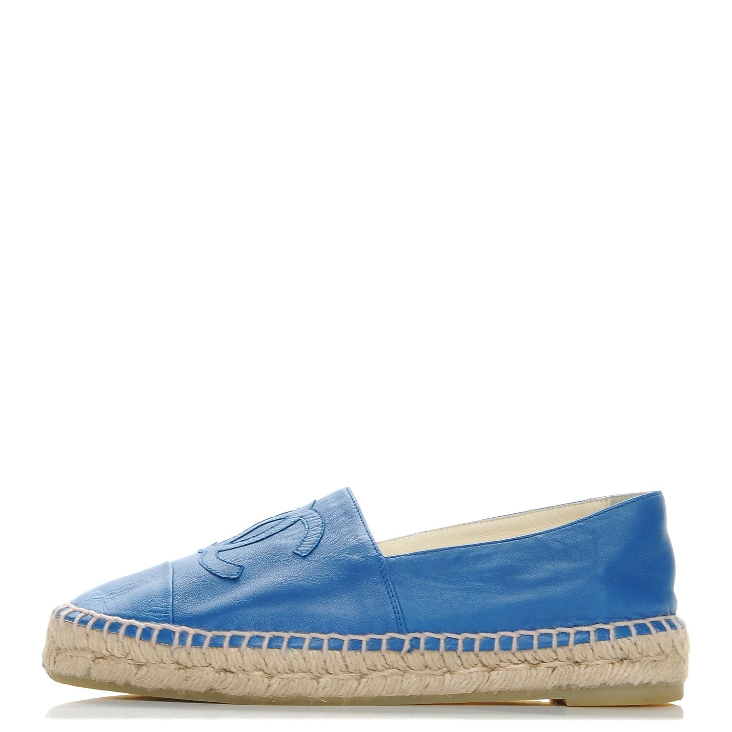 Chanel Lambskin CC Espadrilles 35 Blue 1 of 10