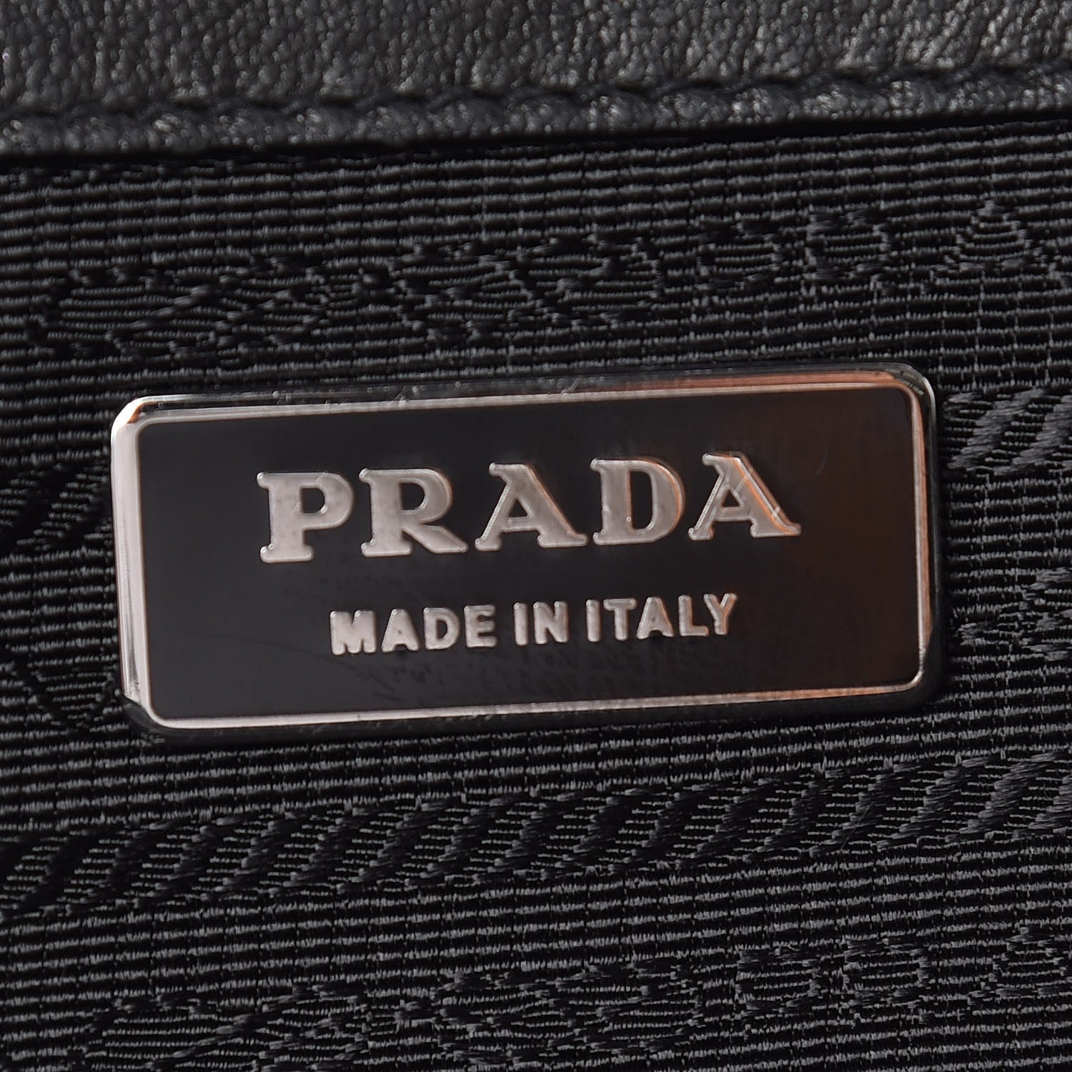 Prada Tessuto Nylon Nappa Braided Gaufre Frame Black 8 of 9