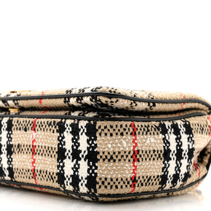 Burberry Calfskin Boucle Check Small Lola Chain Bag Archive Beige 10 of 11