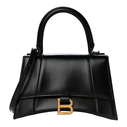 Balenciaga Shiny Box Calfskin Small Hourglass Top Handle Bag Black 1 of 24