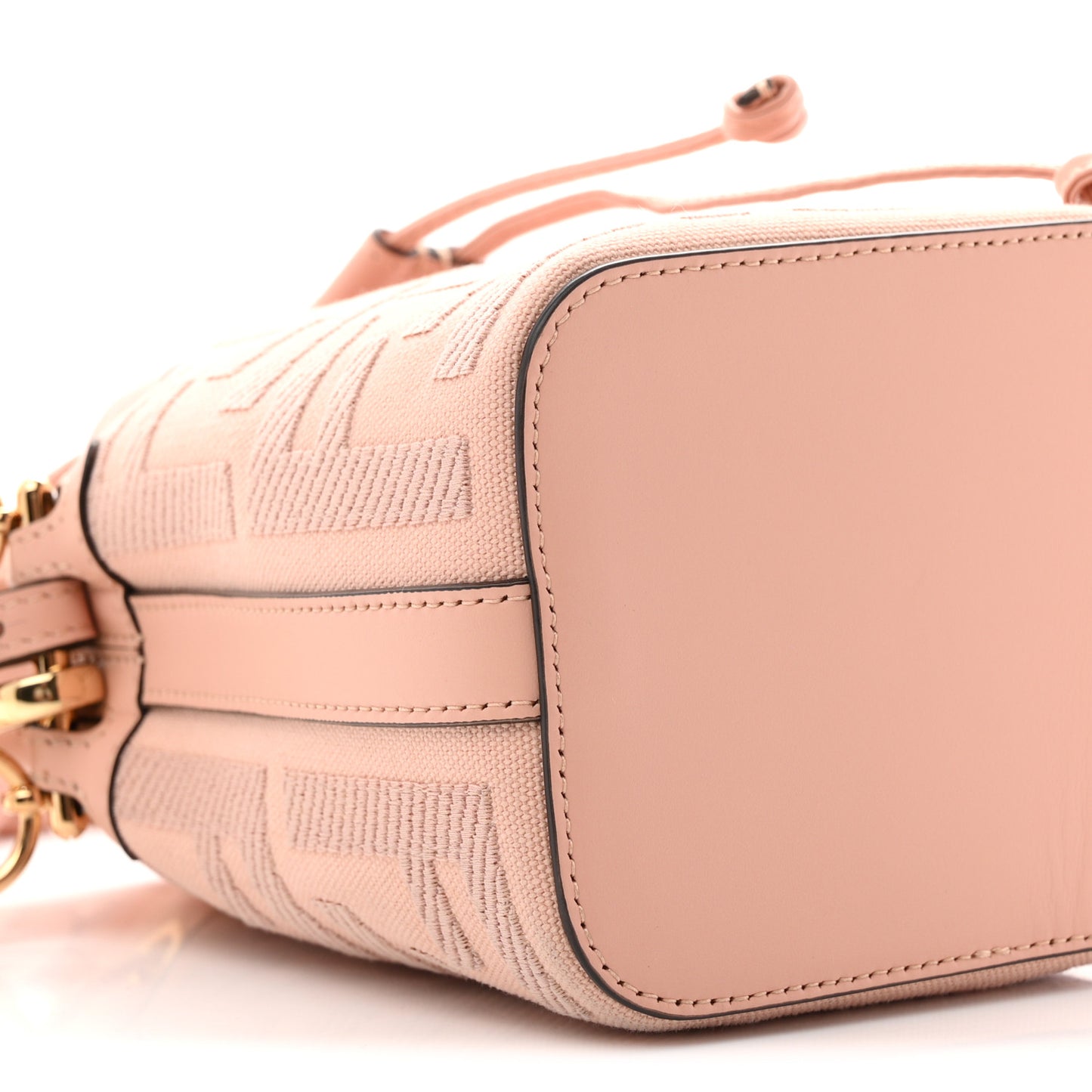 Canvas Nappa F is Fendi FF Embroidered Mini Mon Tresor Bucket Bag Baby Pink