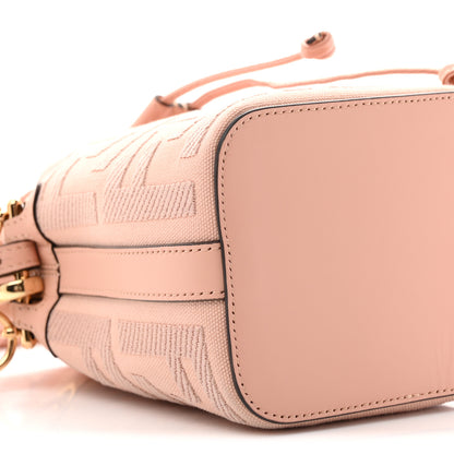 Fendi Canvas Nappa F is Fendi FF Embroidered Mini Mon Tresor Bucket Bag Baby Pink 9 of 10