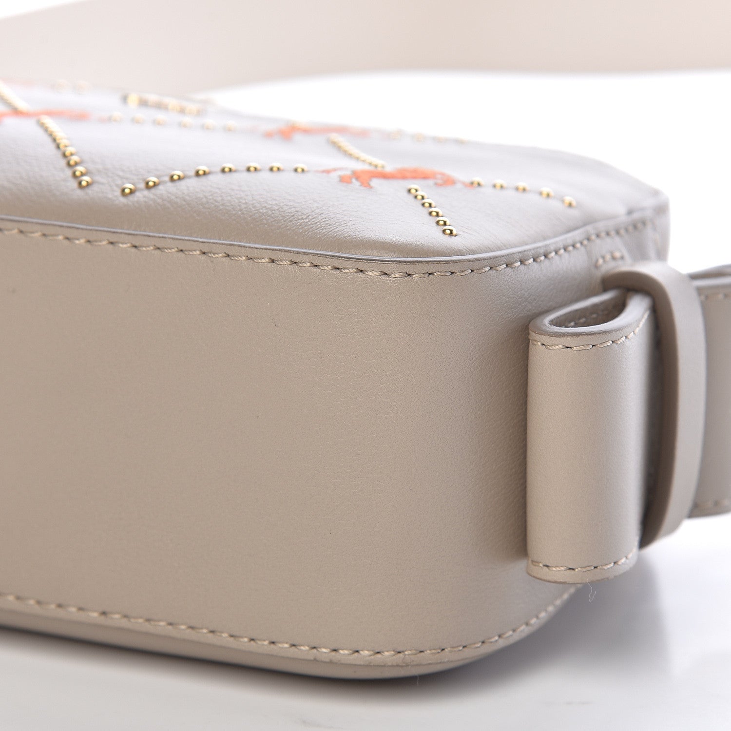 Chloe Smooth Calfskin Little Horses Embroidered Shoulder Bag Pastel Grey 10 of 10