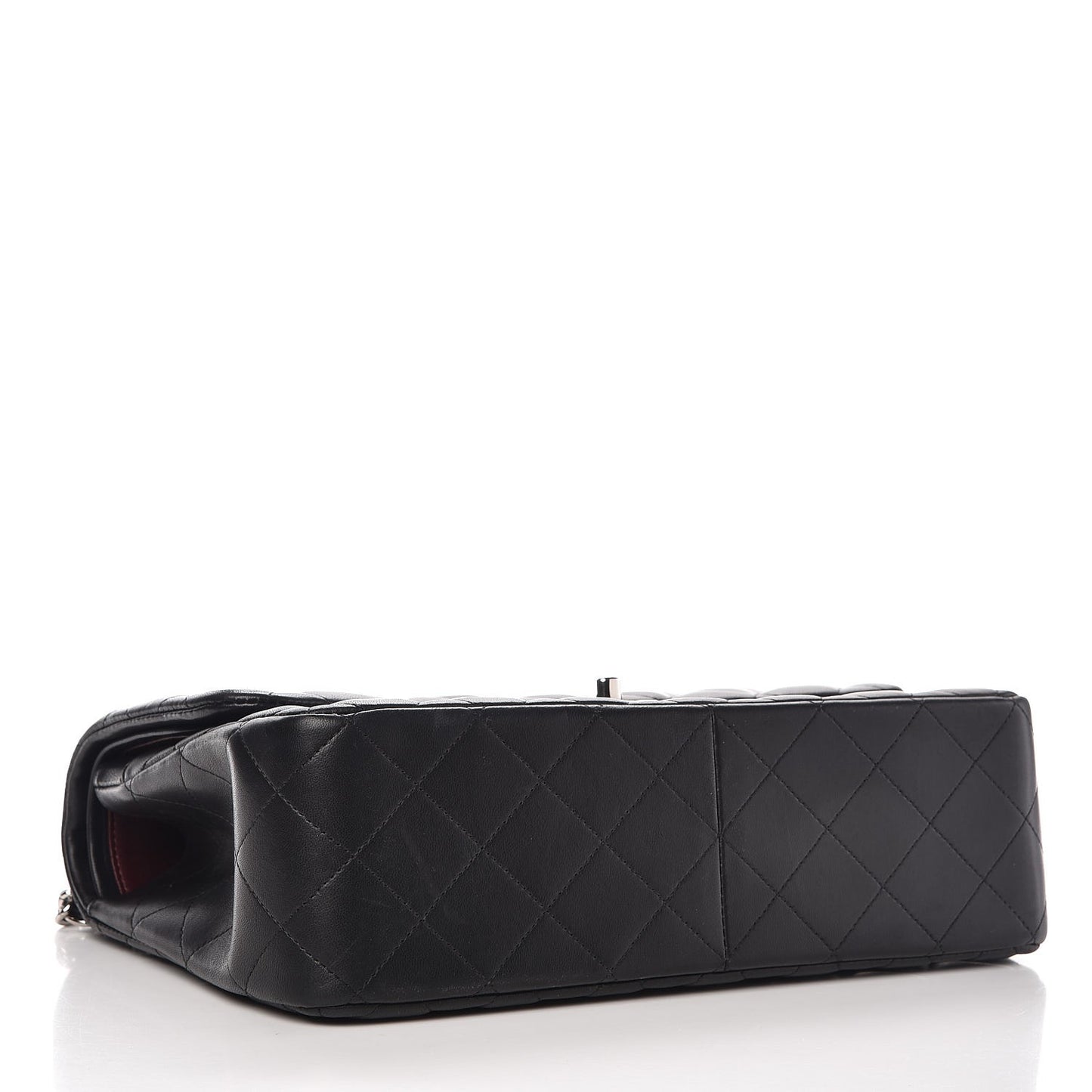 Lambskin Quilted Jumbo Double Flap Black