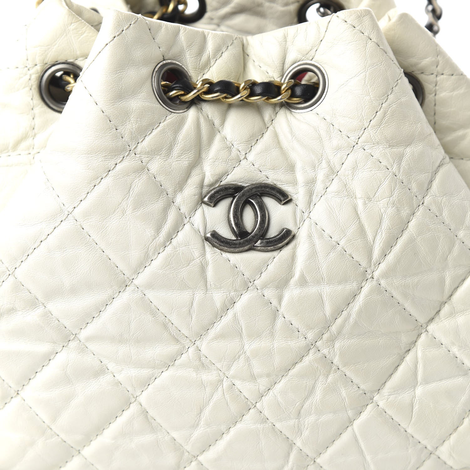 Chanel Aged Calfskin Quilted Small Gabrielle Backpack Black White 9 of 9