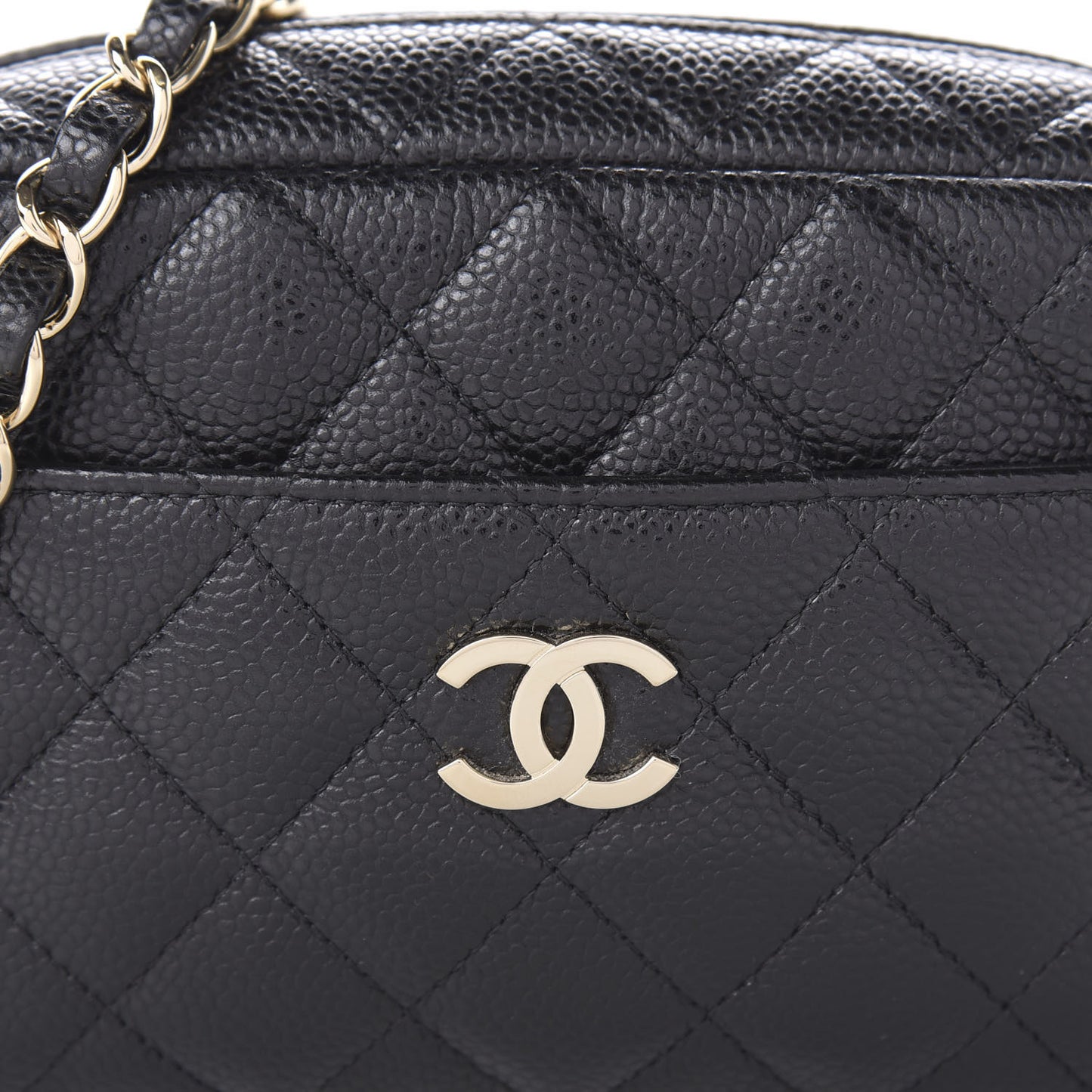 Caviar Quilted Camera Case Black