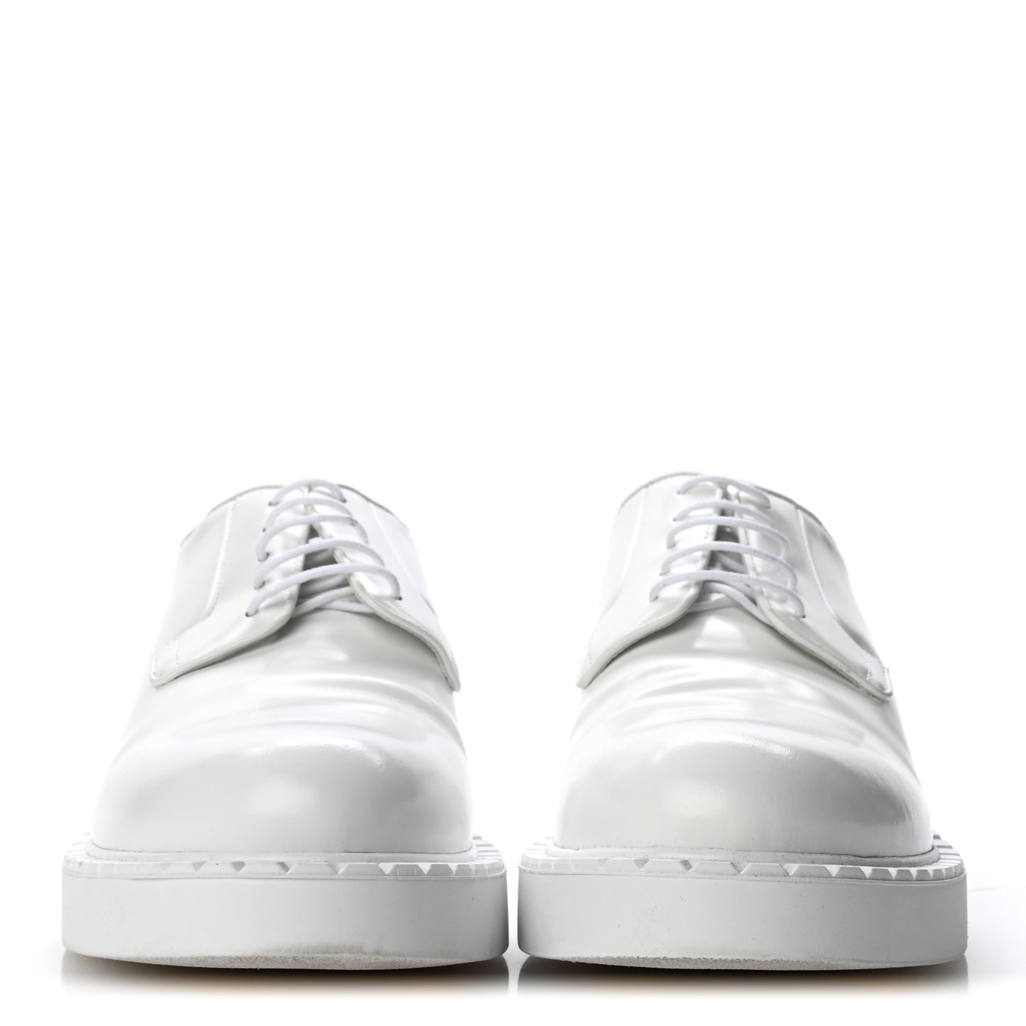 Spazzolato Calzature Donna Triangle Logo 50mm Derby Loafers 38.5 White 38.5 White