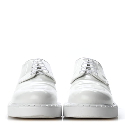 Prada Spazzolato Calzature Donna Triangle Logo 50mm Derby Loafers 38.5 White 38.5 White 3 of 10