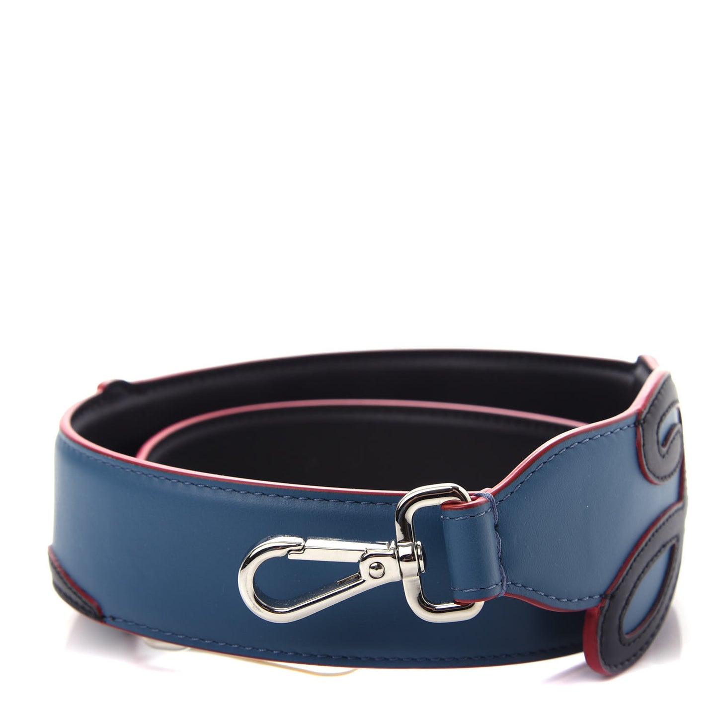 Vitello Century Elaphe Open Your Heart Bi-Color Strap You Balena Black