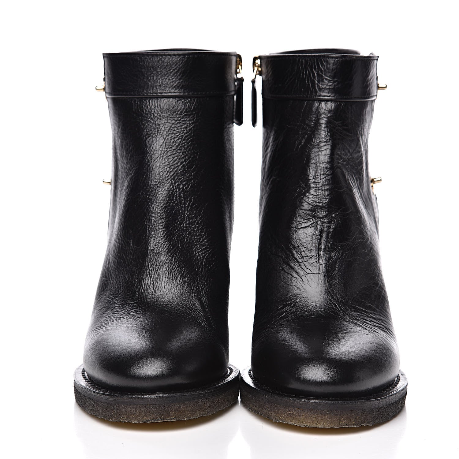 Chanel Goatskin CC Turnlock Ankle Boots Black 2 of 9