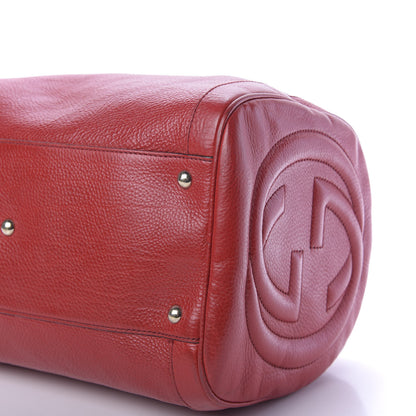 Gucci Pebbled Calfskin Medium Soho Boston Red 7 of 13