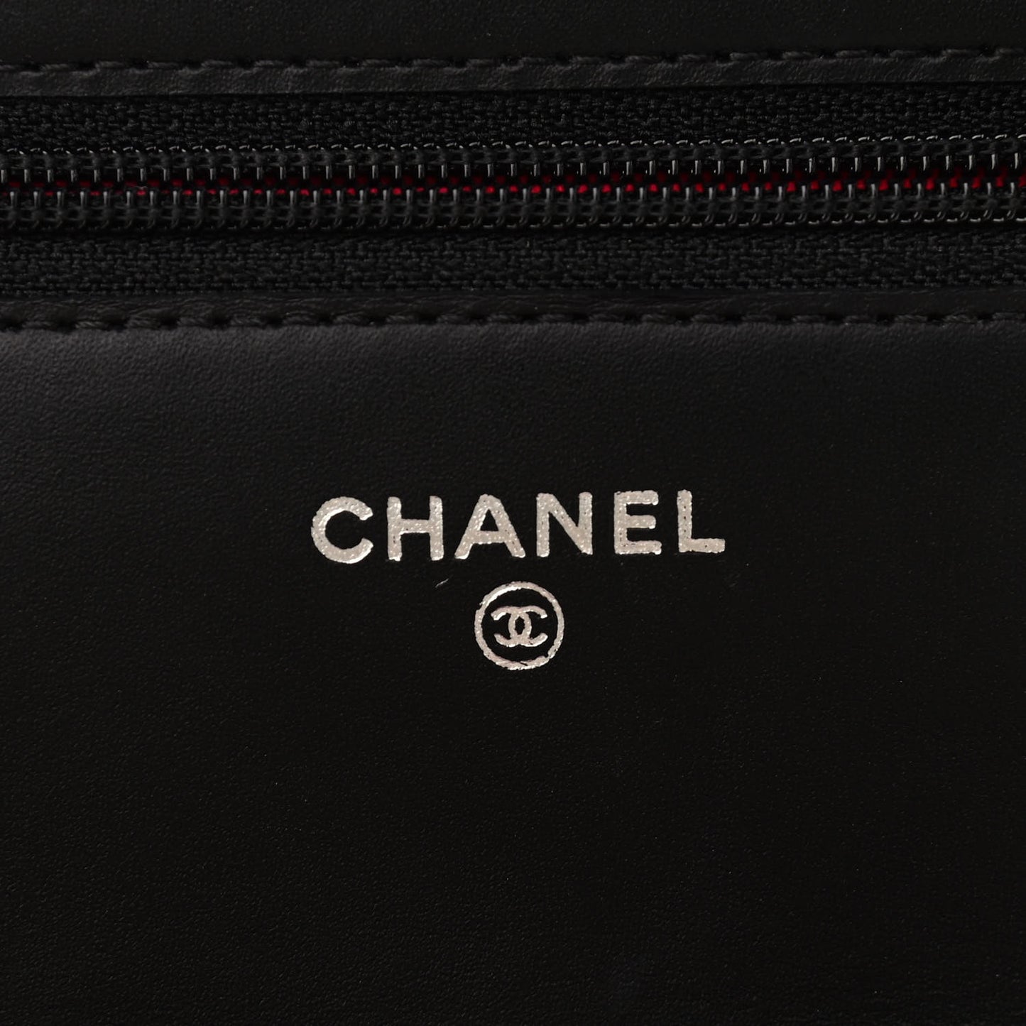 Calfskin Quilted Cambon Wallet On Chain WOC Black