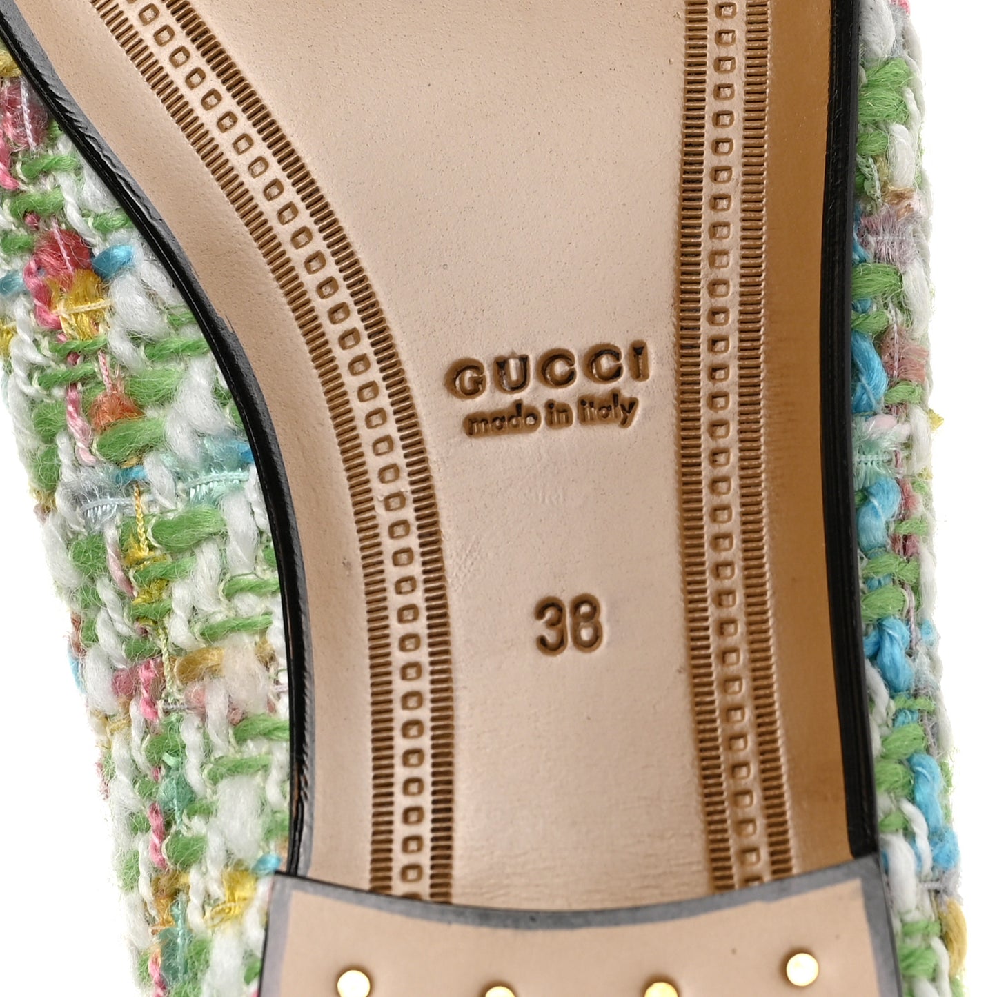 Tweed Multicolor Malaga Kid Horsebit Womens Jordaan Loafers 38 Green Multicolor