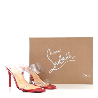 Christian Louboutin Patent PVC Just Nothing 85 Slide Sandals 35 Red 11 of 11