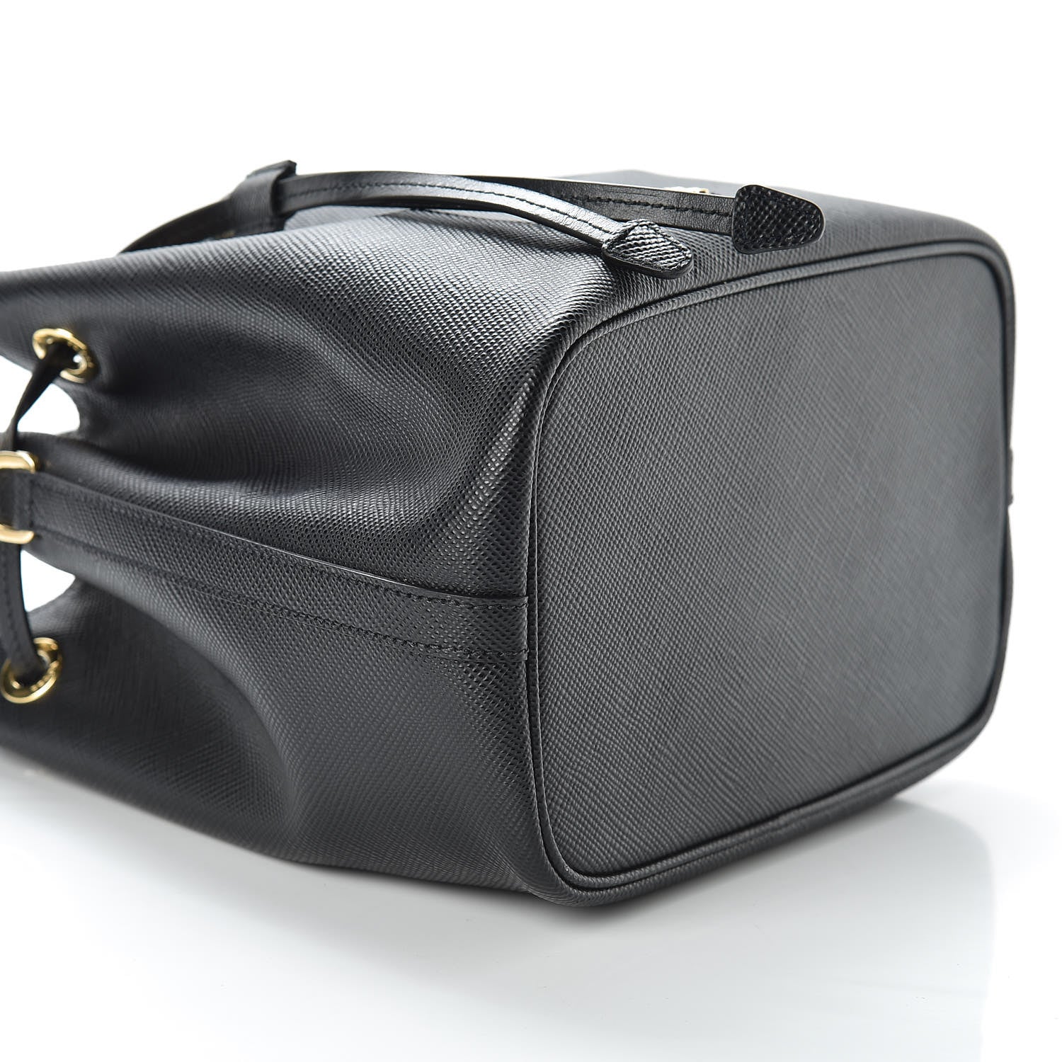 Prada Saffiano Cuir Bucket Bag Black 5 of 8