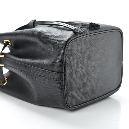 Prada Saffiano Cuir Bucket Bag Black 5 of 8