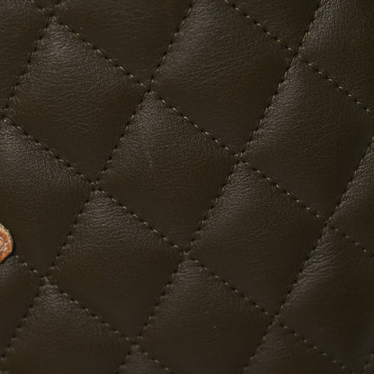 Chanel Calfskin Snakeskin Quilted Large Cambon Tote Khaki 12 of 14