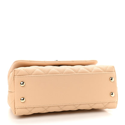 Chanel Caviar Lizard Embossed Quilted Mini Coco Handle Flap Beige 3 of 9