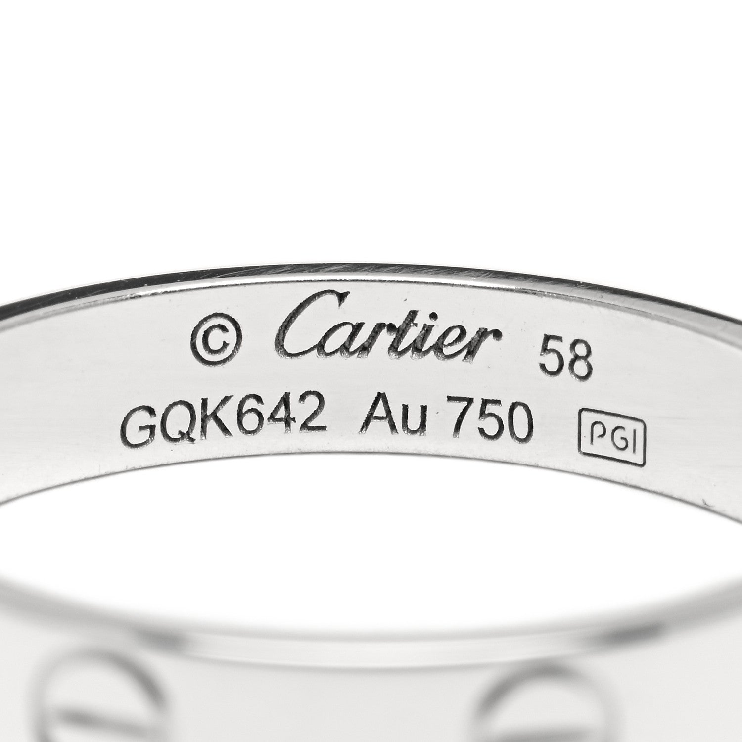 Cartier 18K White Gold 3.5mm LOVE Wedding Band Ring 58 8.5 3 of 3