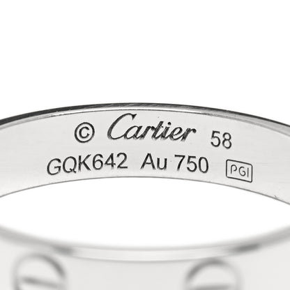 Cartier 18K White Gold 3.5mm LOVE Wedding Band Ring 58 8.5 3 of 3