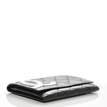 Chanel Calfskin Quilted Cambon Flap Wallet Black White 4 of 7