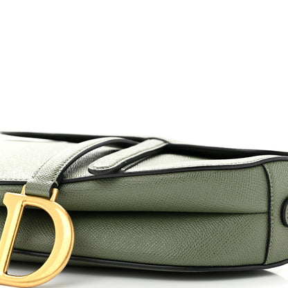 Christian Dior Grained Calfskin Saddle Bag With Strap Sage 10 of 14