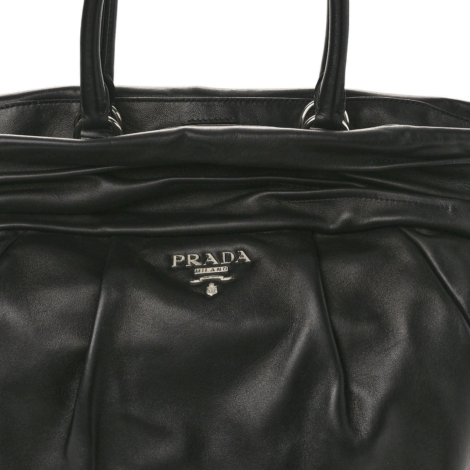 Prada Nappa Frills Tote Black 7 of 9