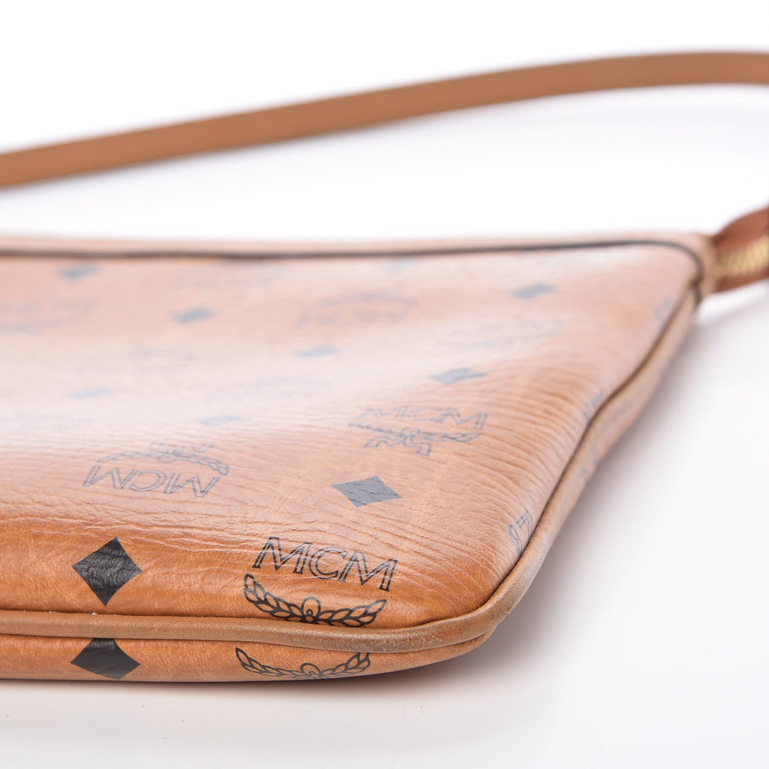 MCM Visetos Liz Shopper Tote Pouch Cognac 13 of 13