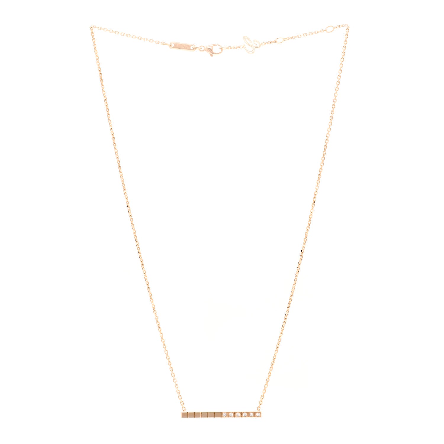 Chopard 18K Rose Gold Diamond Ice Cube Pure Necklace 3 of 5