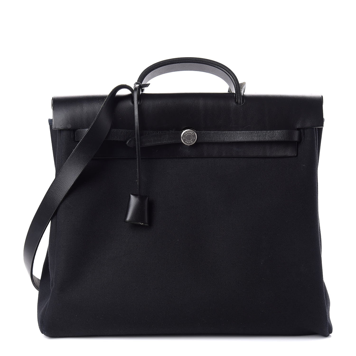 Hermes Toile Vache Calfskin Herbag 39 MM Black 1 of 14