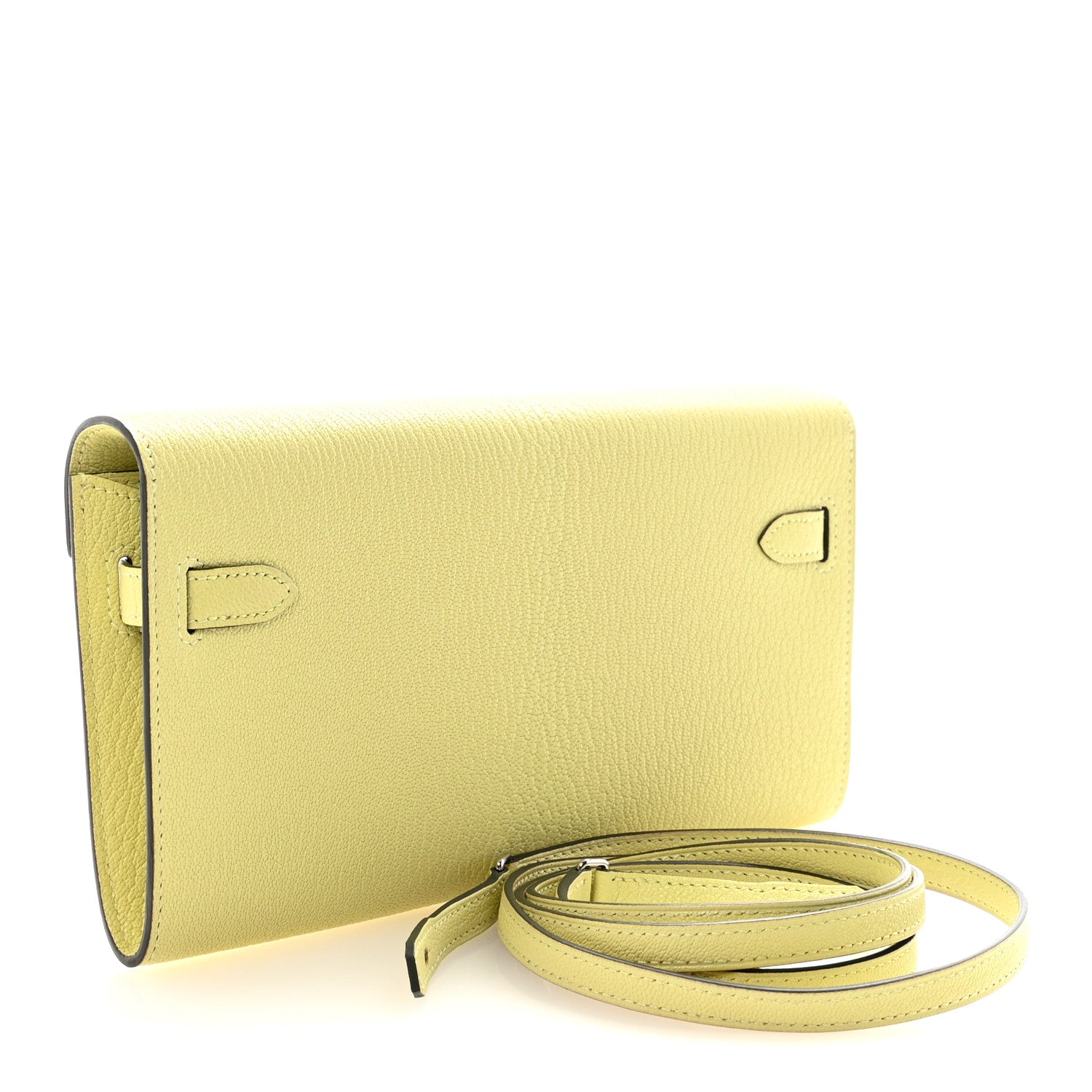 Hermes Chevre Mysore Kelly Wallet To Go Jaune Bourgeon 3 of 10