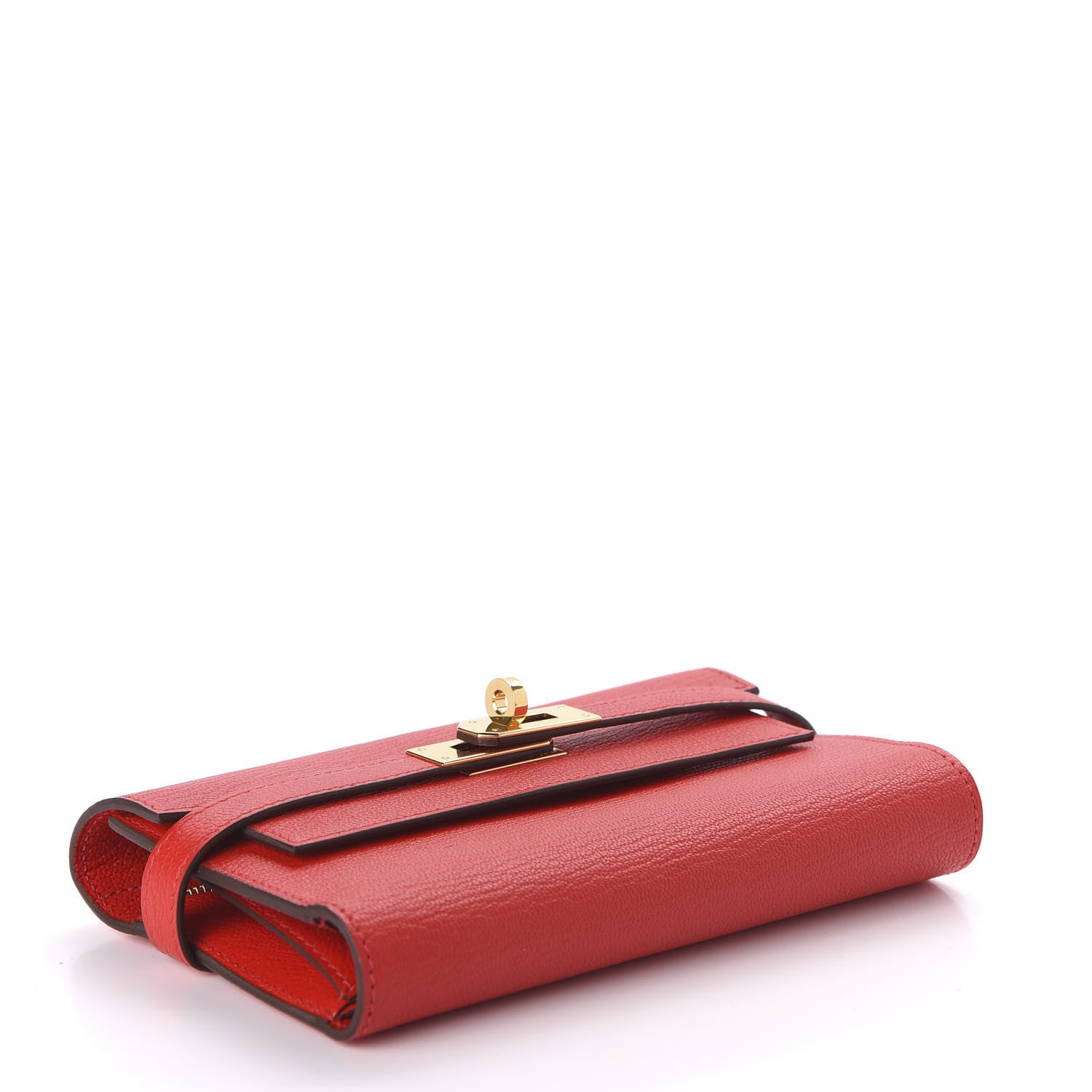Hermes Chevre Mysore Medium Kelly Wallet Rouge De Coeur 4 of 10
