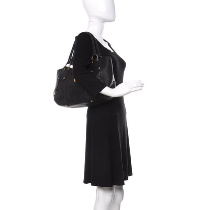 Prada Vitello Daino Shoulder Bag Black 2 of 13