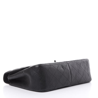 Chanel Crumpled Calfskin Quilted Jumbo Double Flap So Black 4 of 13