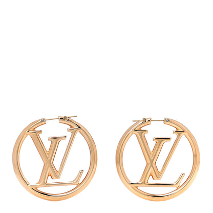 Louis Vuitton Metal Louise Hoop Earrings Gold 1 of 5