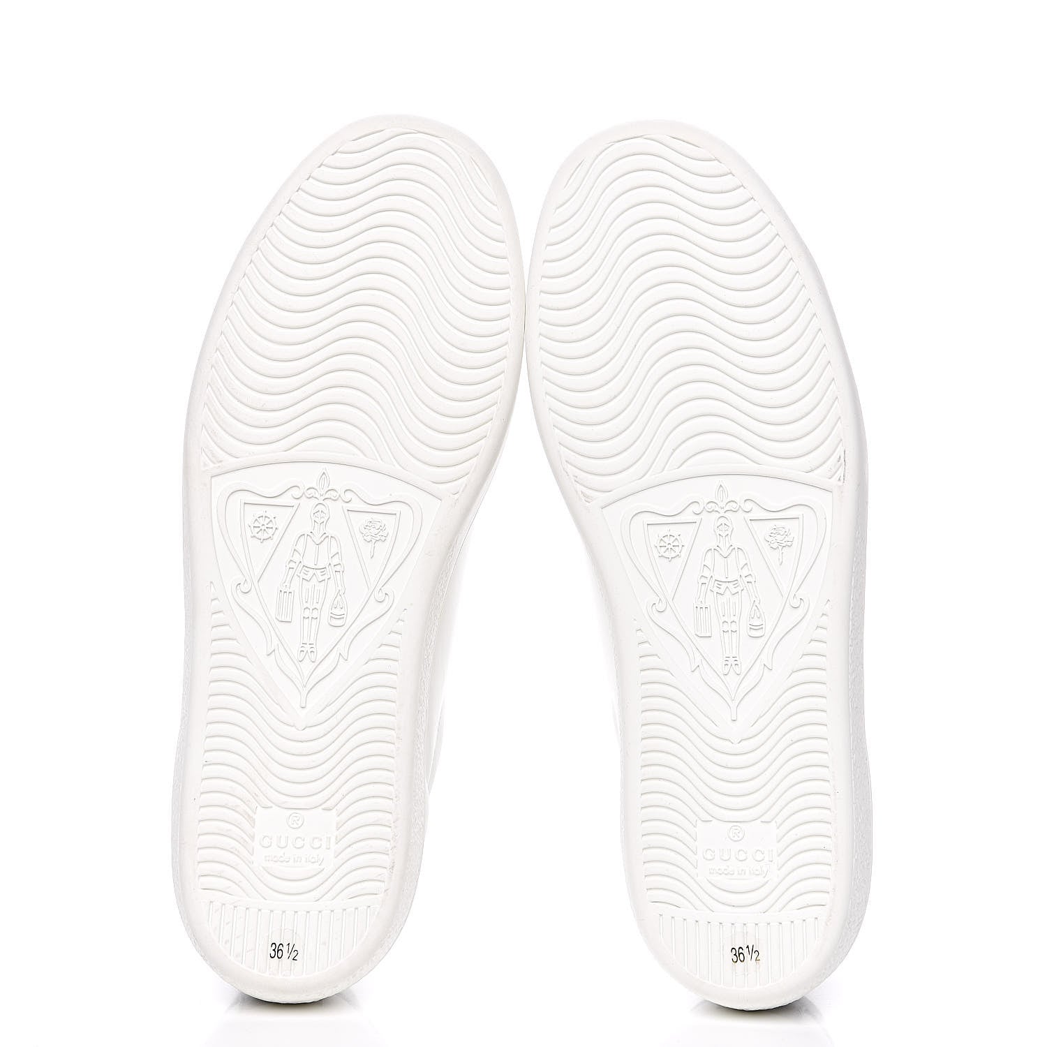 Gucci Calfskin Interlocking G Perforated Womens Ace Sneakers 36.5 White Grey Sky 5 of 9