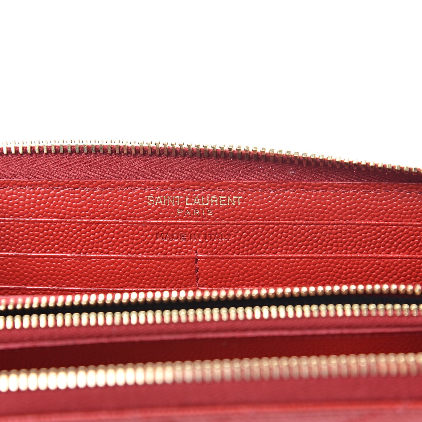 Grain De Poudre Matelasse Chevron Monogram Zip Around Wallet Lipstick Red