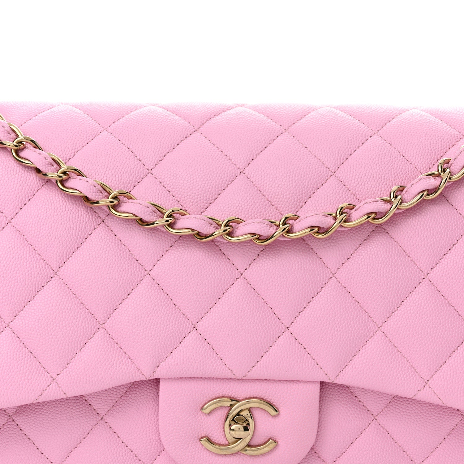 Chanel Caviar Quilted Jumbo Double Flap Pink 8 of 11