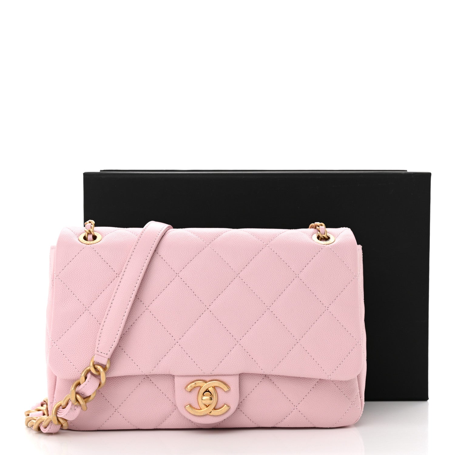 Chanel Caviar Quilted Chain Flap Light Pink 11 of 11