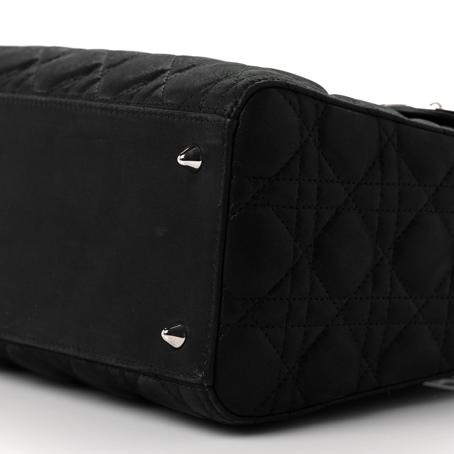 Satin Cannage Medium Lady Dior Black