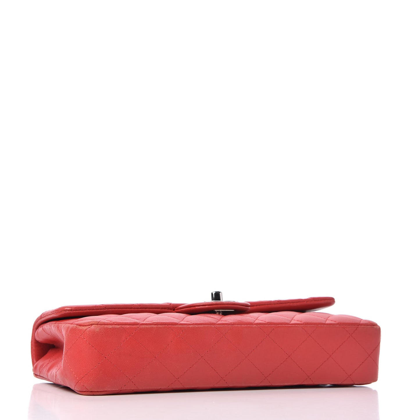 Lambskin Quilted East West Flap Red